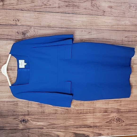 ✅️ L.K. Bennett Blue Ivor Sheath, Sz 14 - Picture 4 of 10